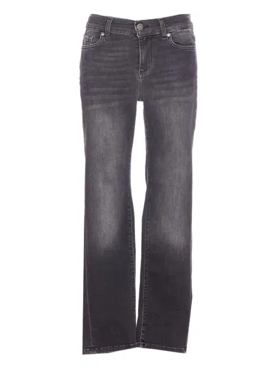 Liu •jo Faded Trousers With Belt Loops And Rivets In Black