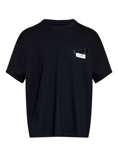 Mm6 Maison Margiela Mm6 By Maison Margiela Oversized T-shirt With Contrasting Pocket Detail In Black