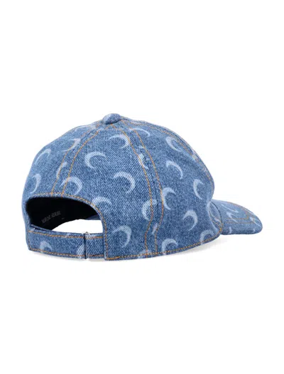 Marine Serre Moon Denim Baseball Cap In Blue