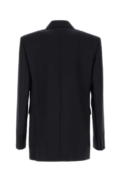 Saint Laurent Men Embroidered Flannel Blazer In Black