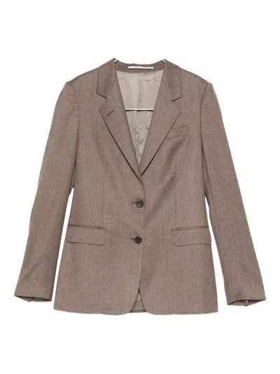 Tagliatore Single-breasted Blazer In Brown