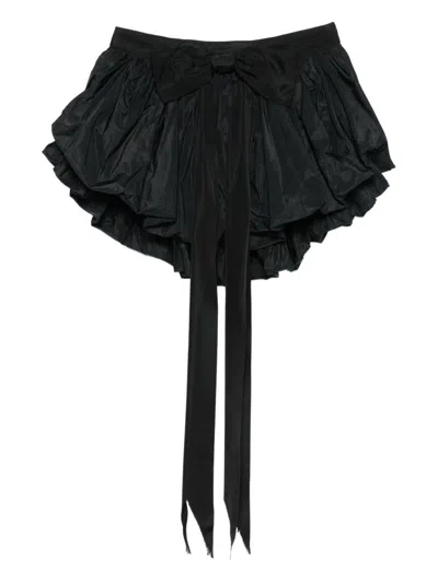 Dsquared2 High Waist Ruffled Skirt Bow Detail In Black