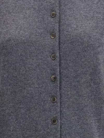 Lisa Yang Nellia Button-cuff Cardigan In Gray