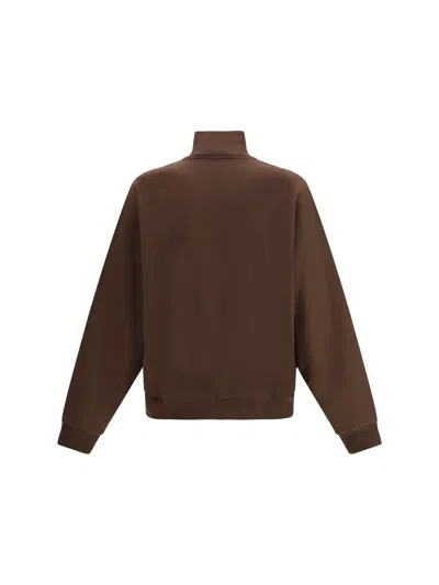 Jacquemus Grosgrain Sweatshirt With Turtleneck In Brown
