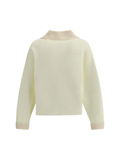 Jacquemus Men Ribbed Sweater With Polo Collar In Yellow