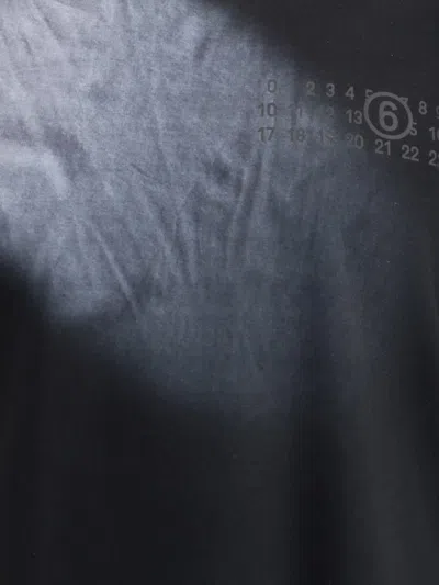 Mm6 Maison Margiela Mm6 By Maison Margiela Gradient Effect Black T-shirt With Subtle Graphic Print In Black