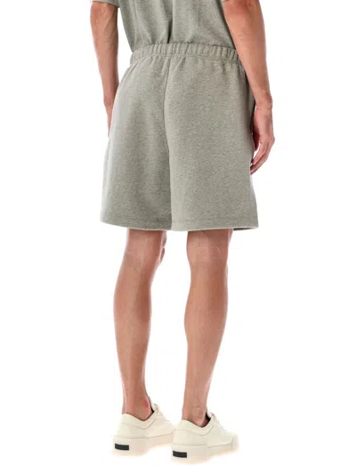 Fear Of God Essential Soccer Fleece Sweatshort Concrete Heater In Gray