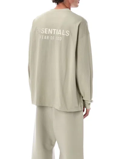 Fear Of God Essential Classic Long Sleeve Tee Abbey Stone In Neutral