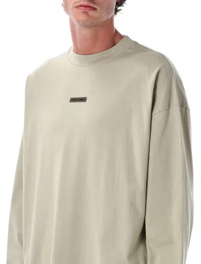 Fear Of God Essential Classic Long Sleeve Tee Abbey Stone In Neutral