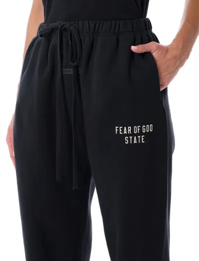 Fear Of God Essential Black  State Sweatpants In Black