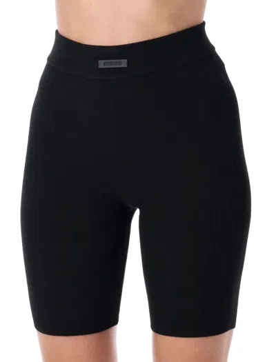 Fear Of God Essential Black  Biker Shorts In Black