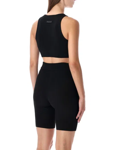 Fear Of God Essential Black  Crop Top In Black
