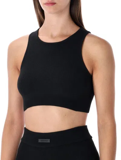 Fear Of God Essential Black  Crop Top In Black