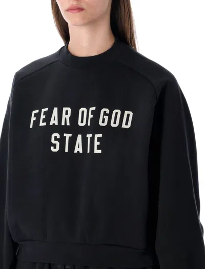 Fear Of God Essential Black  Sweatshirt In Black