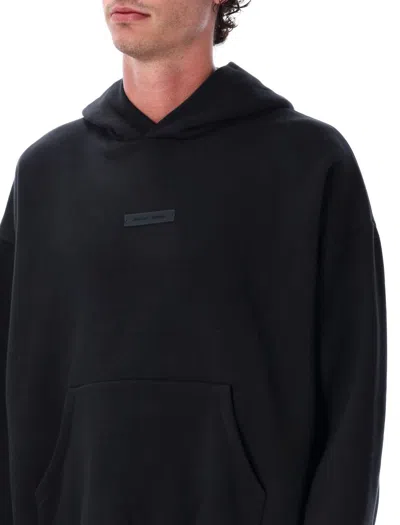 Fear Of God Essential Classic Fleece Hoodie Jet Black In Black