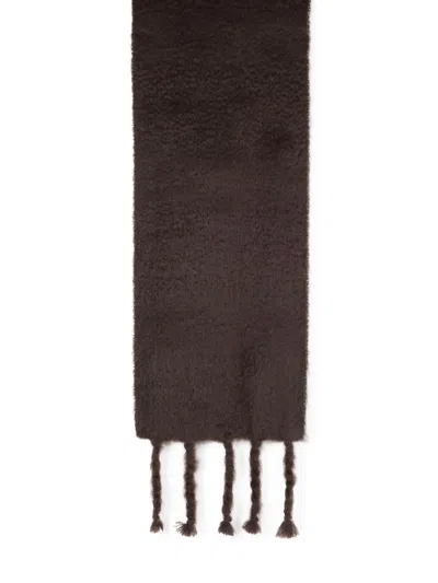 Jil Sander Men Plain Scarf With Jill Sander Label In Brown