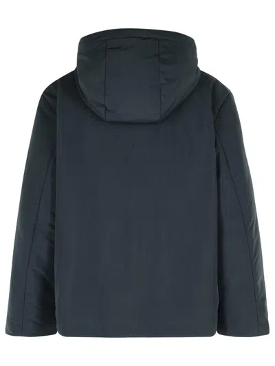 Jil Sander Fixed-hood Drawstring Puffer Jacket In Blue