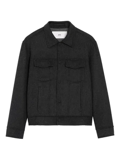 Ami Alexandre Mattiussi Ami Paris Jacket In Gray
