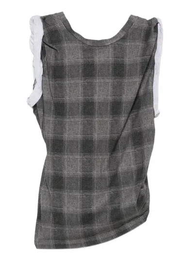 Our Legacy Checkered Tank Top In Gray