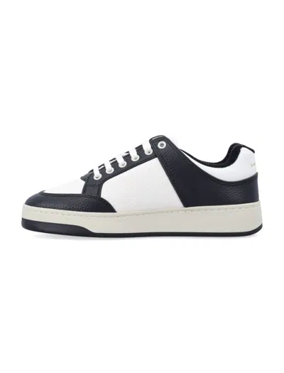 Saint Laurent Low-top Leather Sneakers Featuring Contrast Panels In Multi