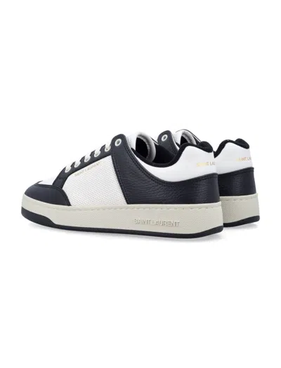 Saint Laurent Low-top Leather Sneakers Featuring Contrast Panels In Multi