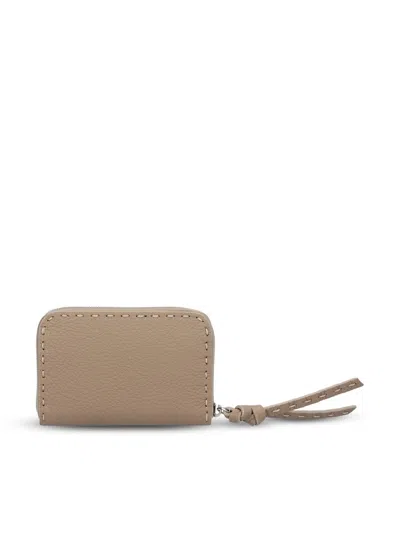 Fendi Zip Around Peekaboo Mini In Neutral