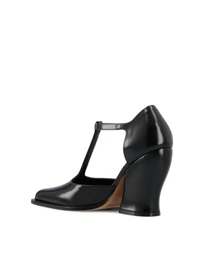 Loewe Leather Onda T-bar Pumps 90 In Black