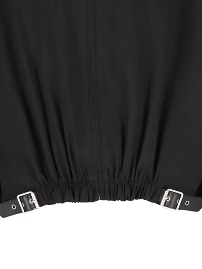 Loewe Belted Leather-trimmed Wool Blouson In Black
