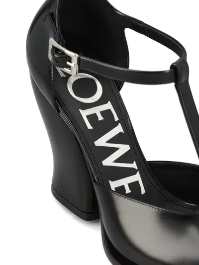 Loewe Leather Onda T-bar Pumps 90 In Black