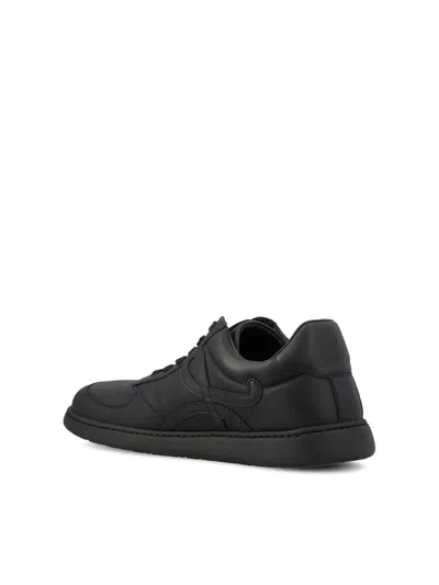Loewe Jambo Logo-detail Leather Sneakers In Black