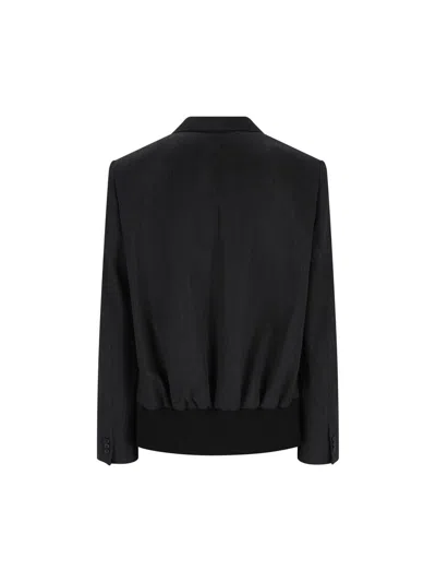 Loewe Buttoned Cropped Jacket In Black