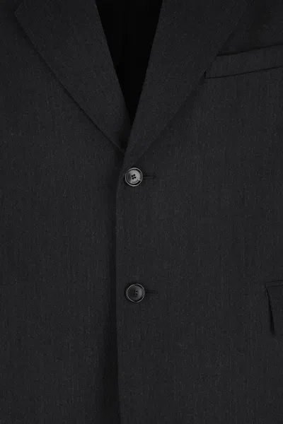 Loewe Buttoned Cropped Jacket In Black