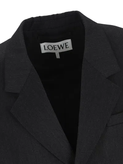 Loewe Buttoned Cropped Jacket In Black