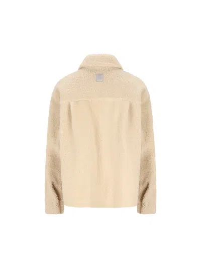Loewe Shearling Buttoned Jacket In Neutral