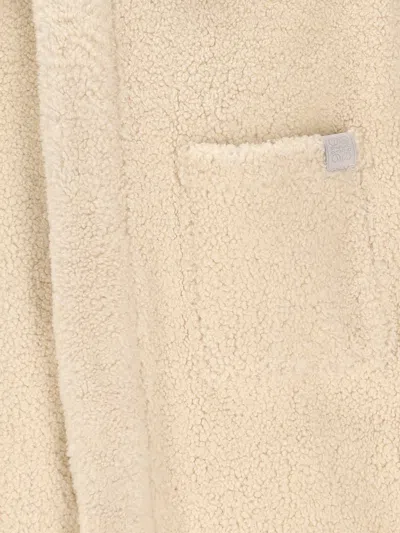 Loewe Shearling Buttoned Jacket In Neutral