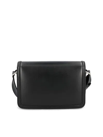 Saint Laurent Monogram-logo Leather Messenger Bag In Black