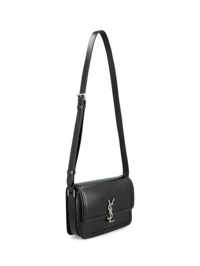 Saint Laurent Monogram-logo Leather Messenger Bag In Black