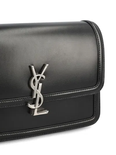 Saint Laurent Monogram-logo Leather Messenger Bag In Black