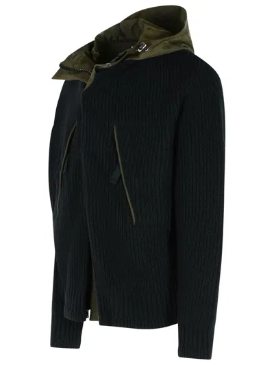 Sacai Black Wool Blend Jacket In Black