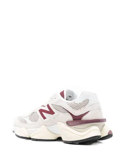 New Balance 9060 Low-top Sneakers In Linen And Burgundy In Neutral