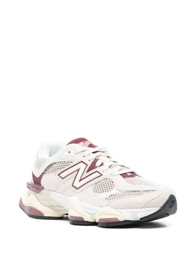 New Balance 9060 Low-top Sneakers In Linen And Burgundy In Neutral