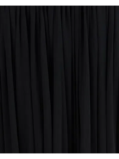 Magda Butrym Asymmetric Pleated Turtleneck Maxi Dress In Black