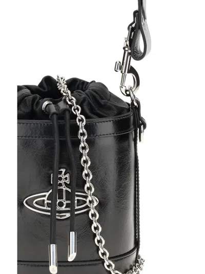 Vivienne Westwood Small Kitty Bucket Bag In Black