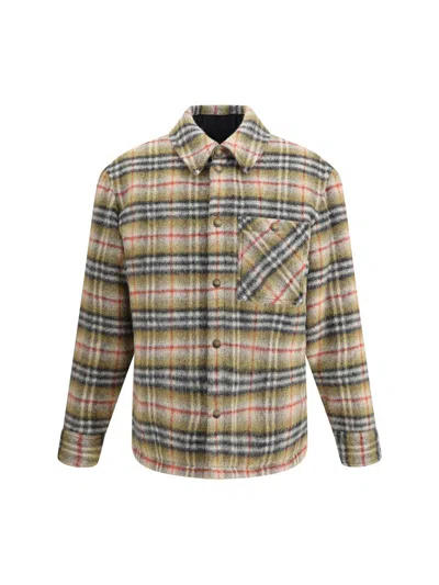 Burberry Men Check Wool Jacket In Neutral