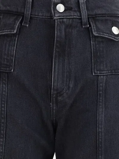 7 For All Mankind Lotta Wide Leg Jeans In Black