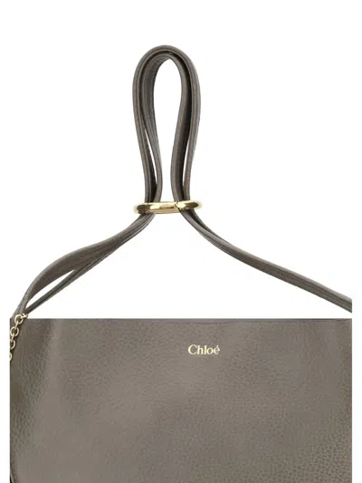 Chloé Women Spin Large Tote Bag In Gray