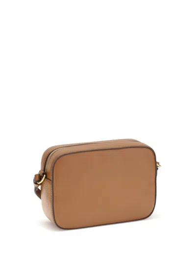 Coccinelle Textured Leather Crossbody Bag In Brown