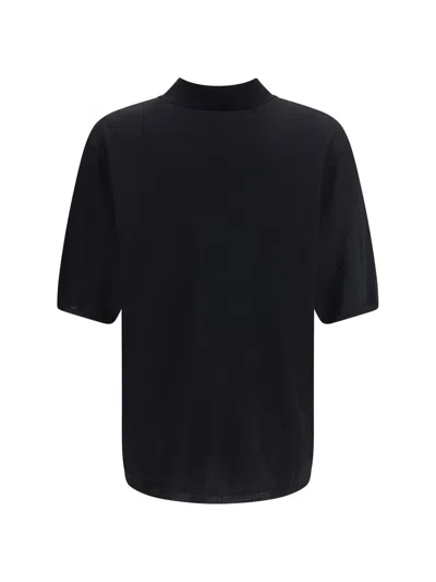 Saint Laurent Cassandre Short-sleeve Polo Shirt In Black