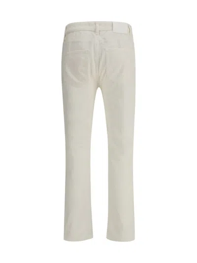 Pt Torino Corduroy Design Pants In White