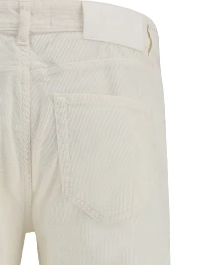 Pt Torino Corduroy Design Pants In White